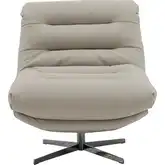 Nest Swivel Accent Chair in Milk Tea Neutral Fabric & Metal